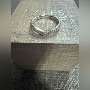 Zales Ring 1/4 CT. T.W. Diamond Double Row Anniversary Band in 14K White Gold